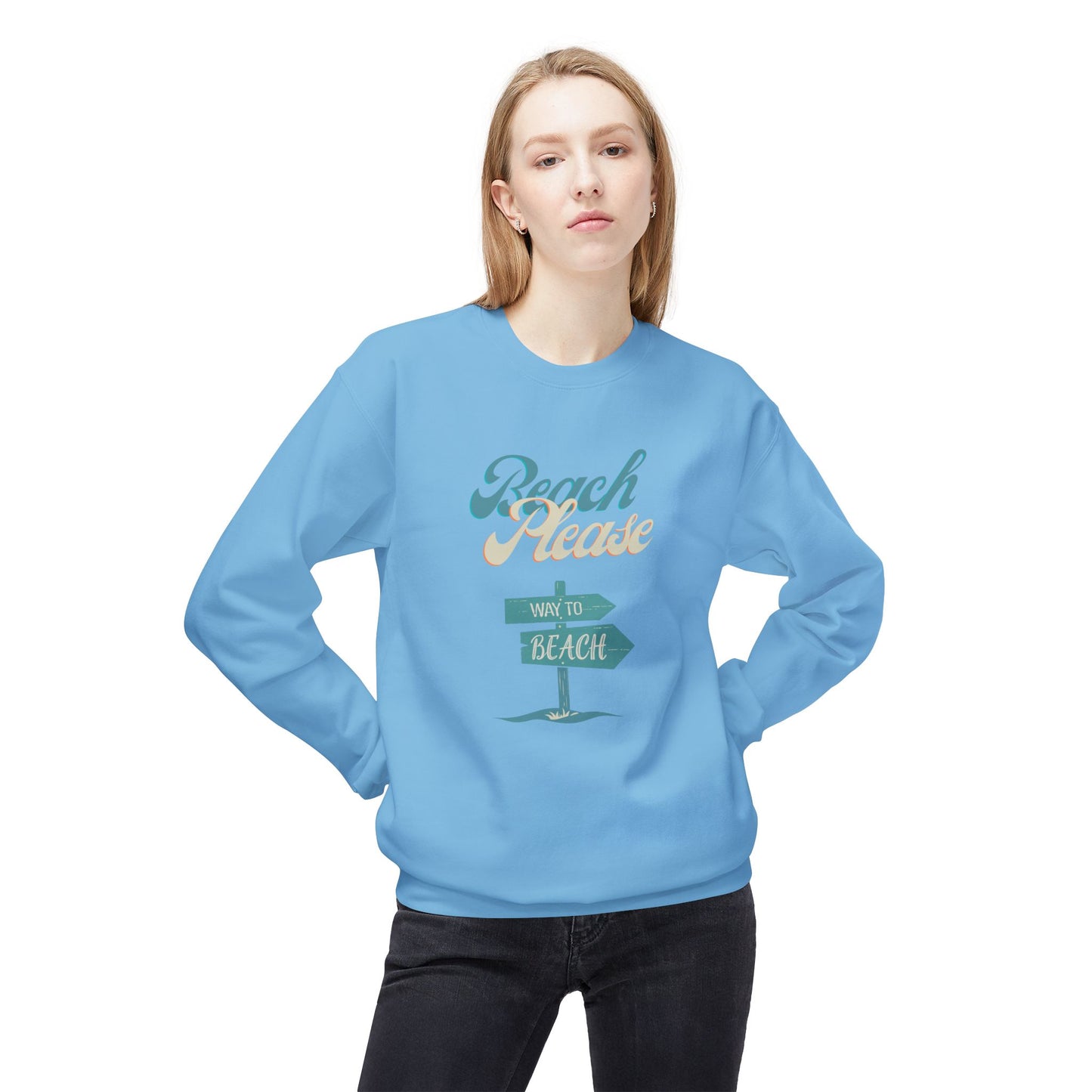 Beach Please II Unisex Midweight Softstyle Fleece Crewneck Sweatshirt