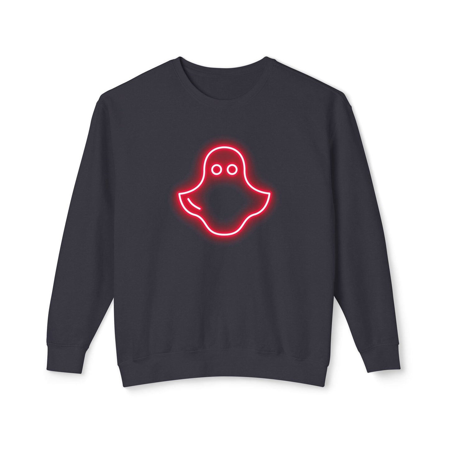 Red Neon Ghost Unisex Lightweight Crewneck Sweatshirt