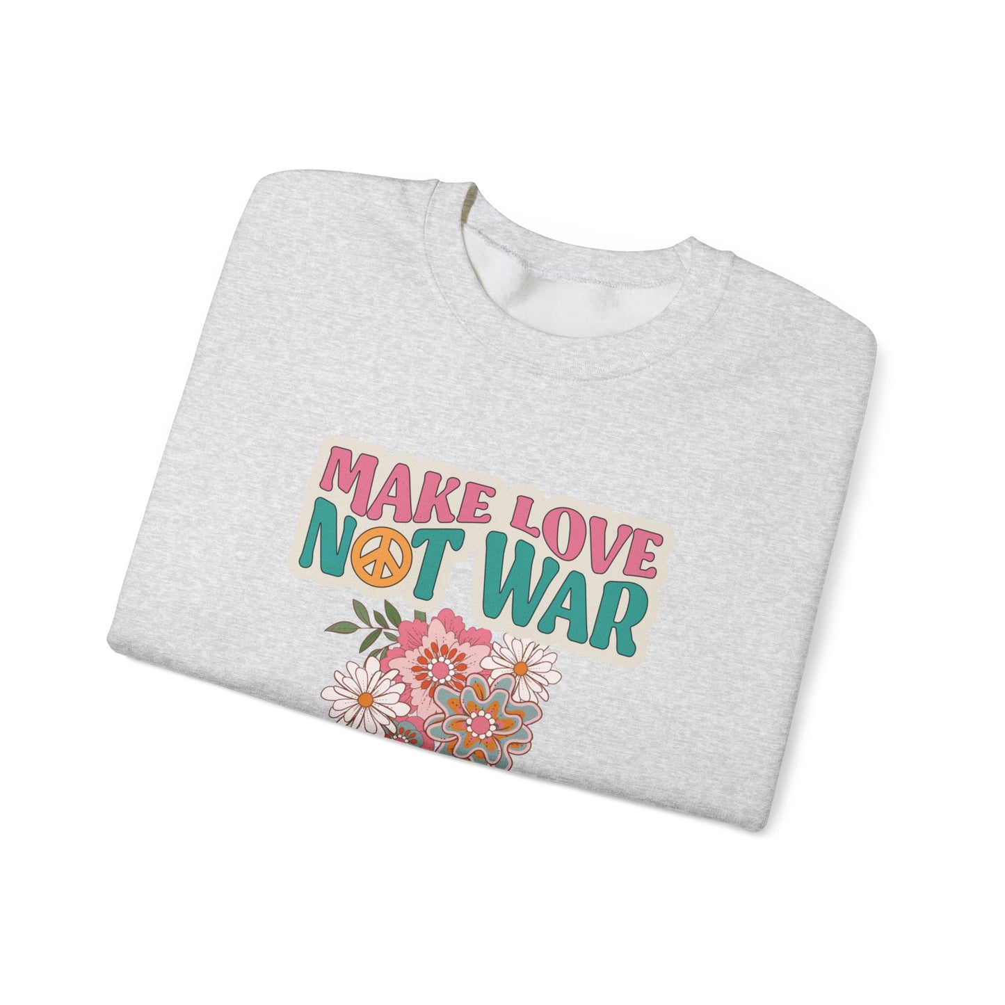 Love Not War Floral Unisex Heavy Blend™ Crewneck Sweatshirt