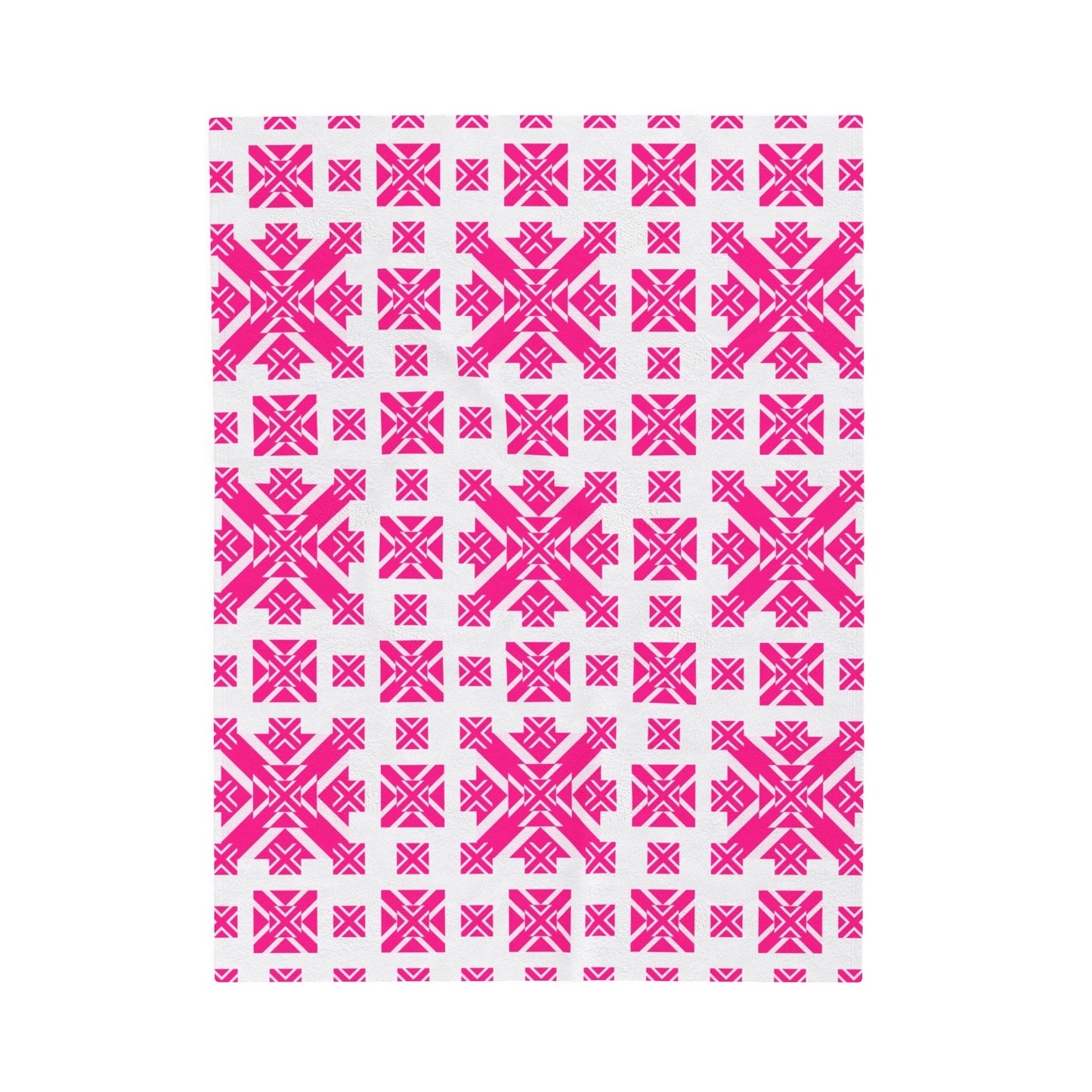 Pink Argyle Snowflake Velveteen Plush Blanket