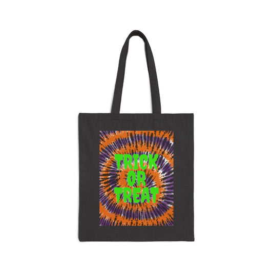 Trippy Trick or Treat Cotton Canvas Tote Bag