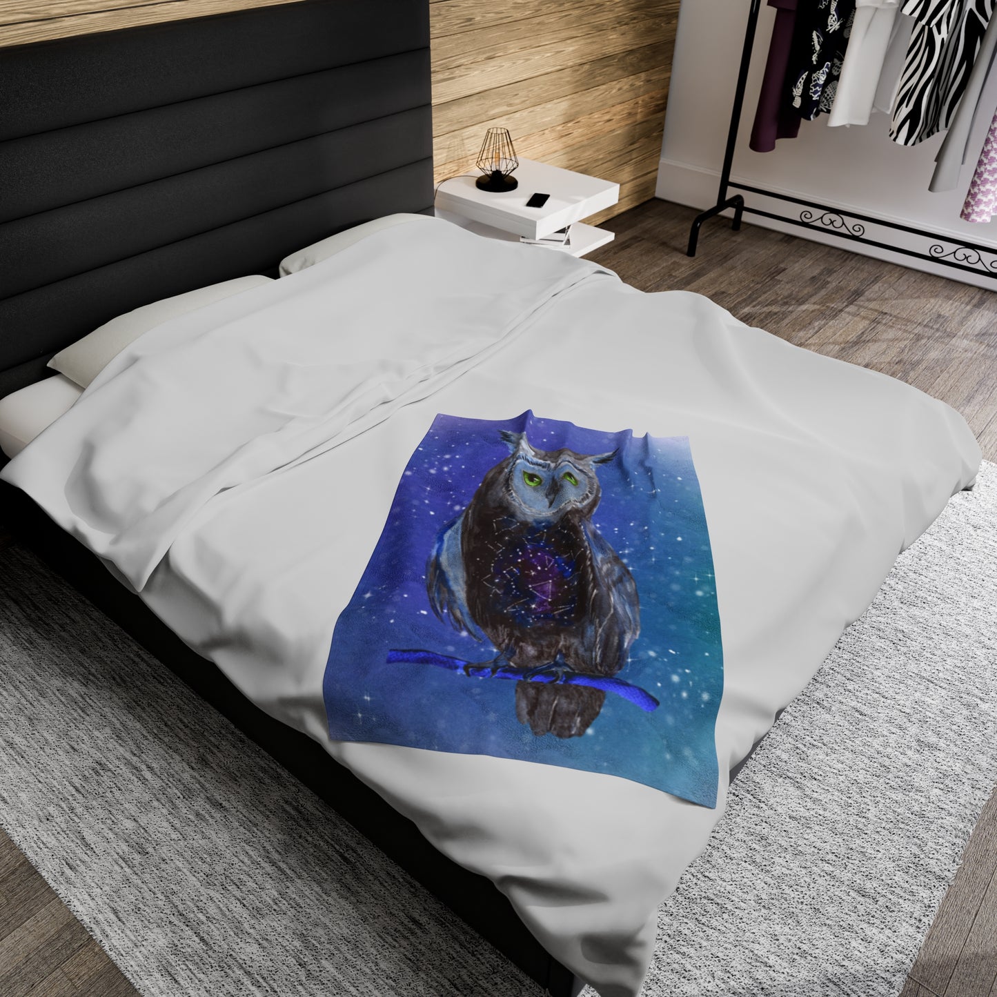 Star Owl Nature Animals Velveteen Plush Blanket