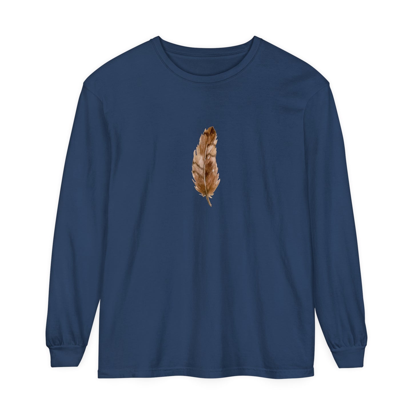 Hawk Feather Unisex Garment-dyed Long Sleeve T-Shirt