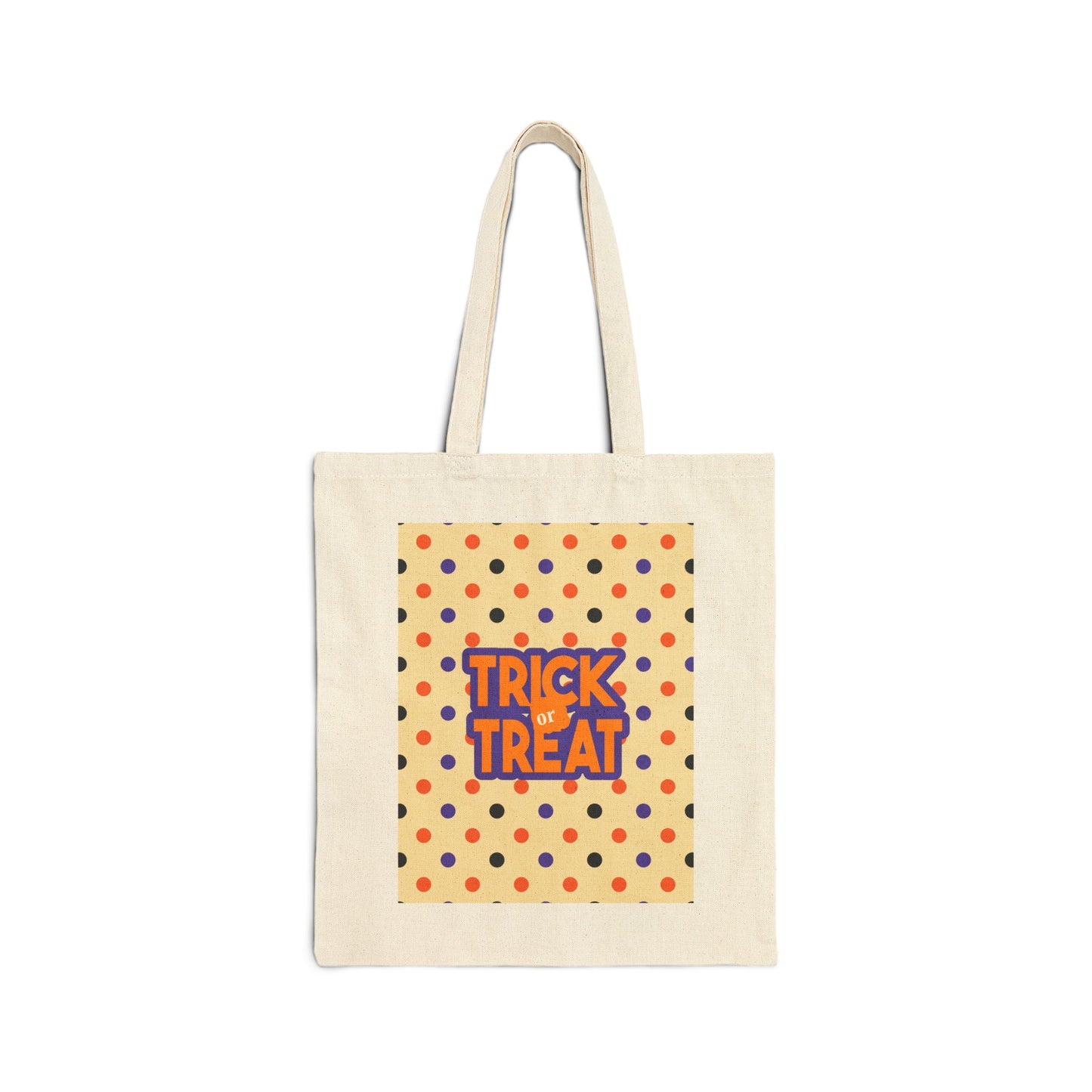 Dots Trick or Treat Cotton Canvas Tote Bag