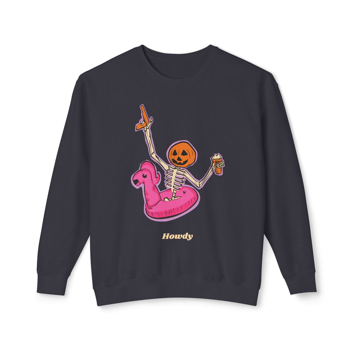 Howdy Jack Flamingo Unisex Lightweight Crewneck Sweatshirt