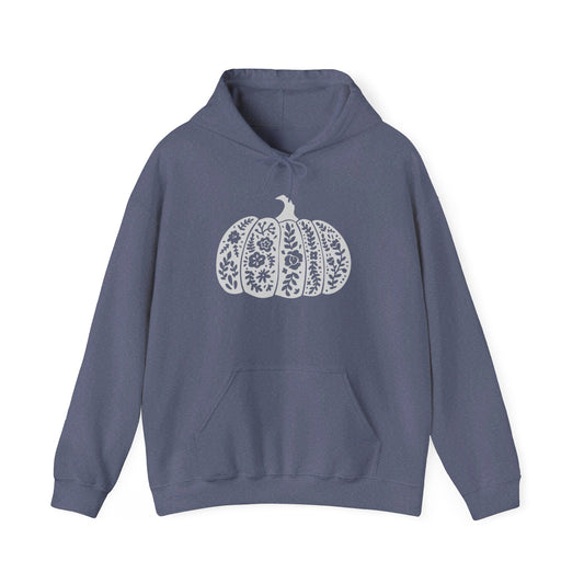 Heather Stencil Pumpkin Unisex Heavy Blend™ Hooded Sweatshirt