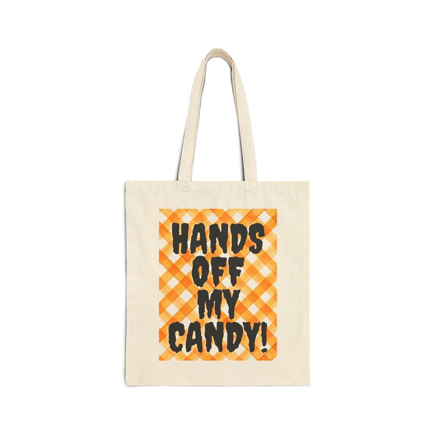 Hands Off Trick or Treat Cotton Canvas Tote Bag