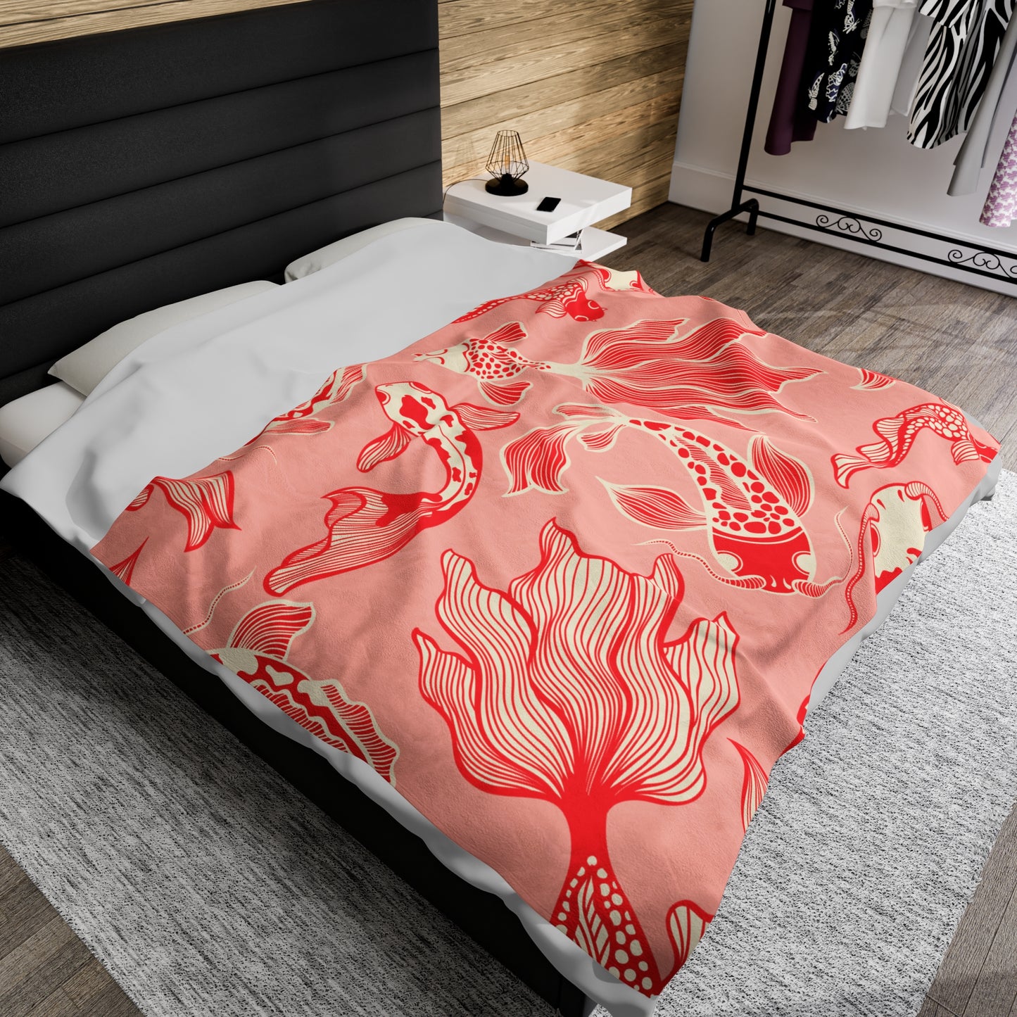 Koi Velveteen Plush Blanket