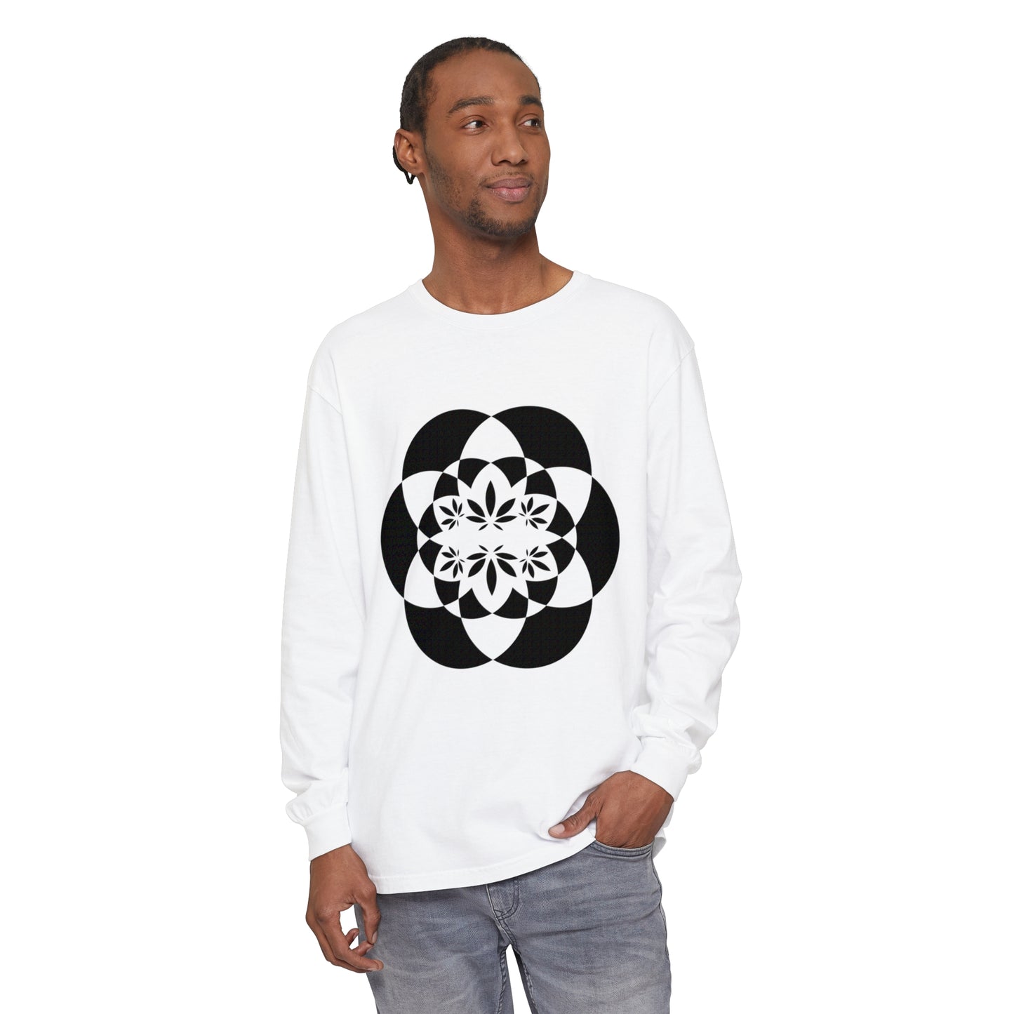 Flower for Life Unisex Garment-dyed Long Sleeve T-Shirt