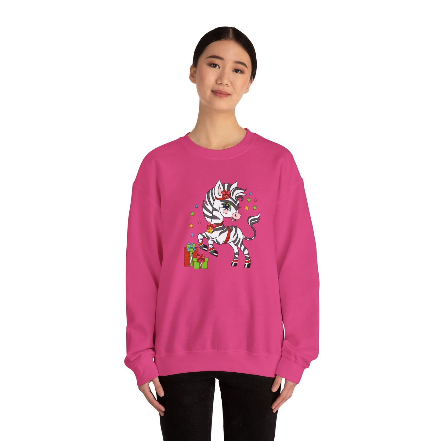 Zebra Christmas Unisex Heavy Blend™ Crewneck Sweatshirt