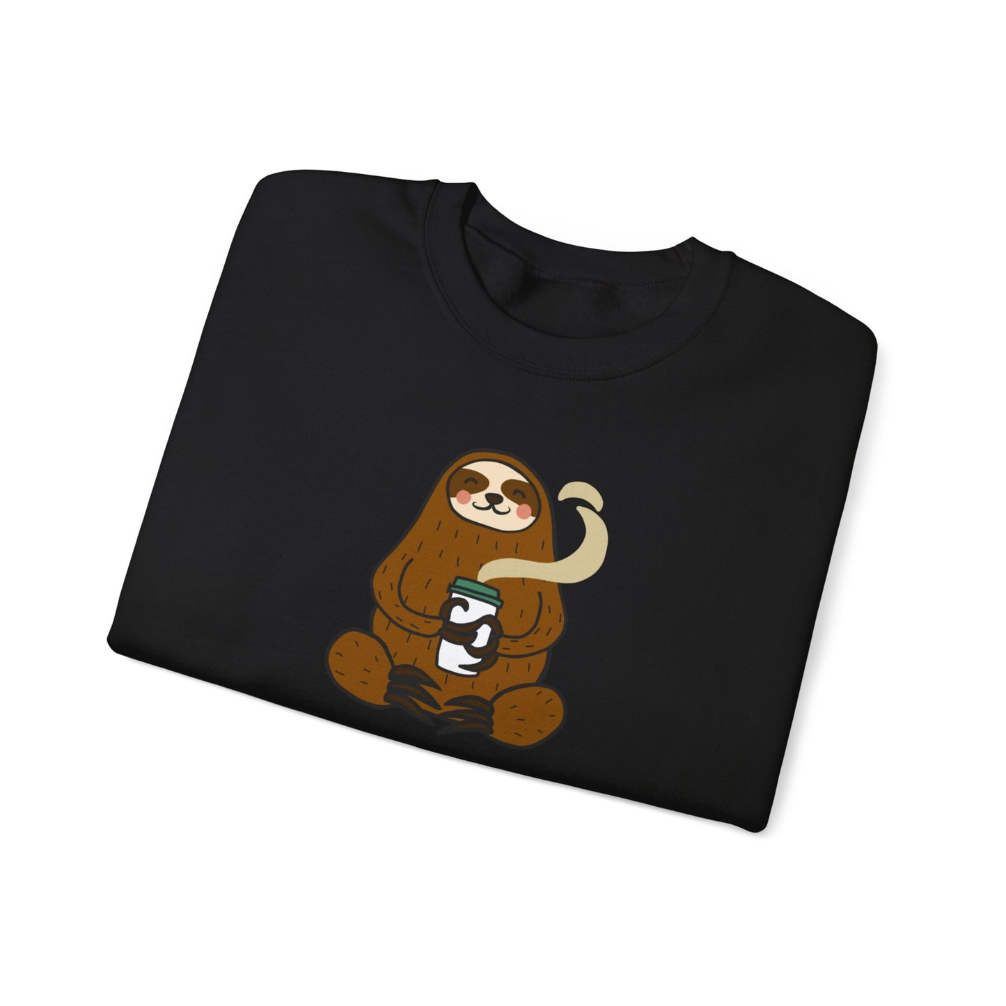 Coffee Therapy Sloth Mental Health Unisex Heavy Blend™ Crewneck Sweatshirt