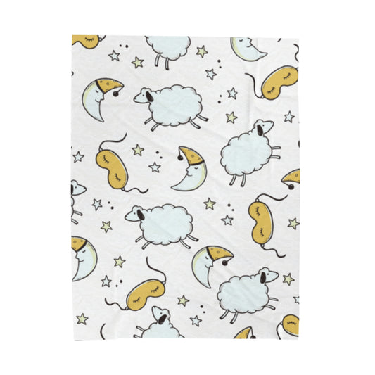 Counting Sheep Velveteen Plush Blanket