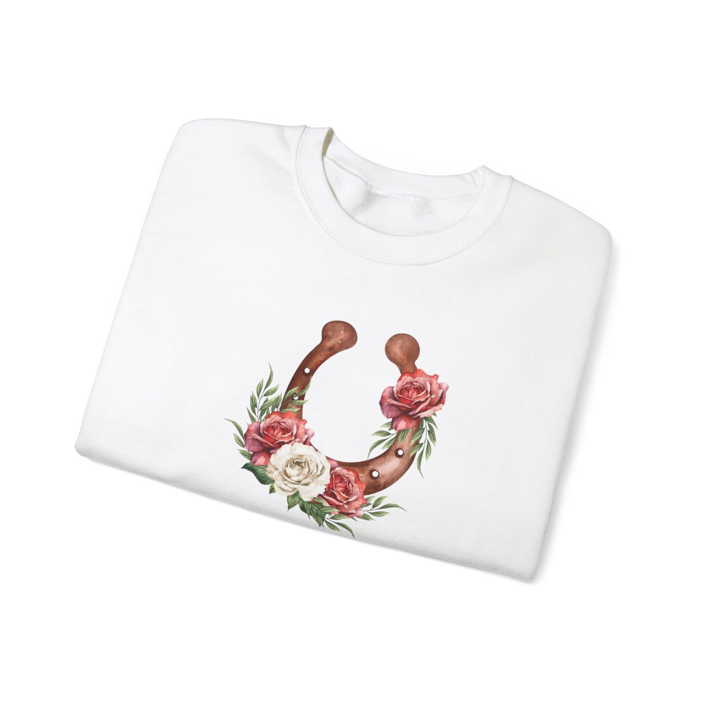 Floral Horseshoe Unisex Heavy Blend™ Crewneck Sweatshirt