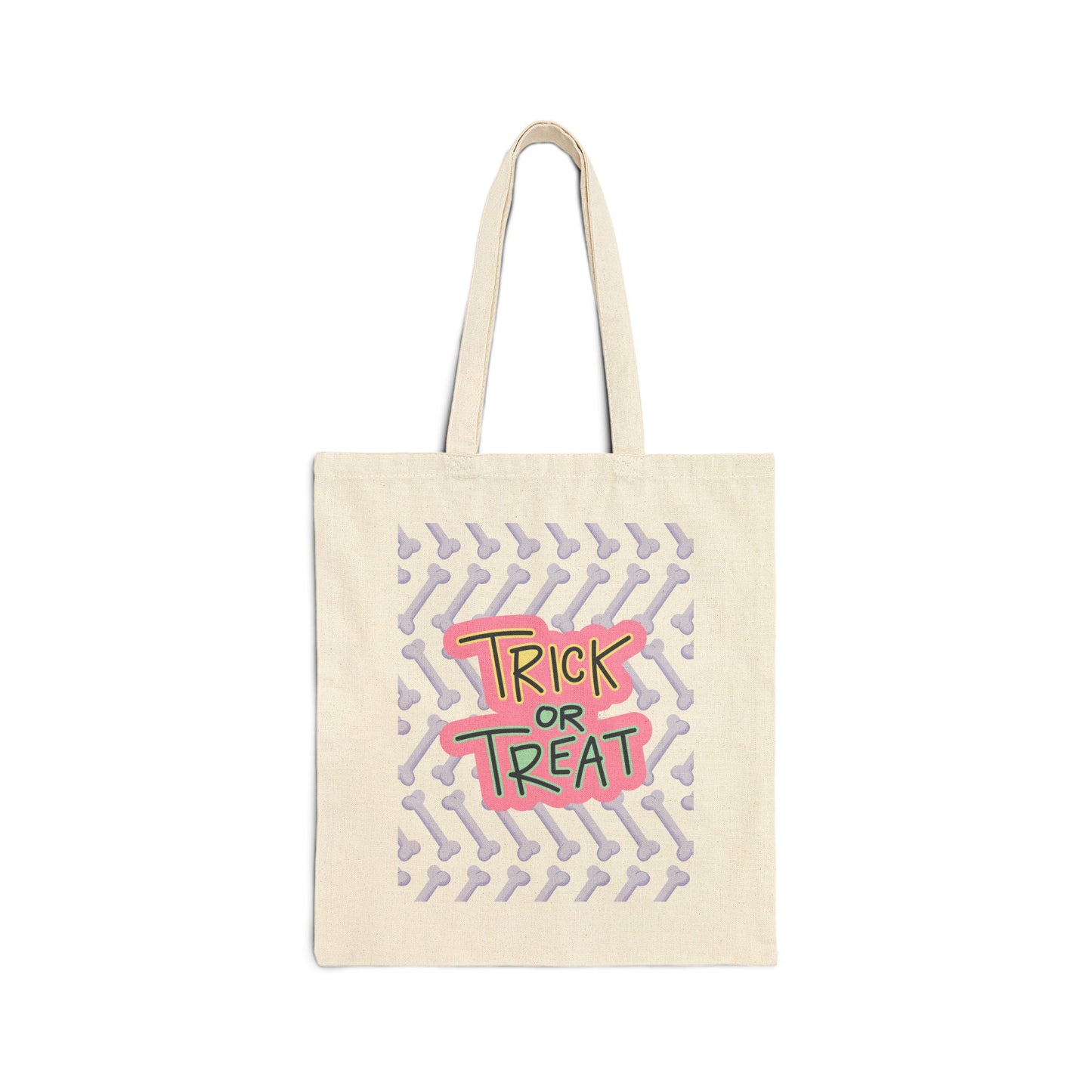 Bones Trick or Treat Cotton Canvas Tote Bag