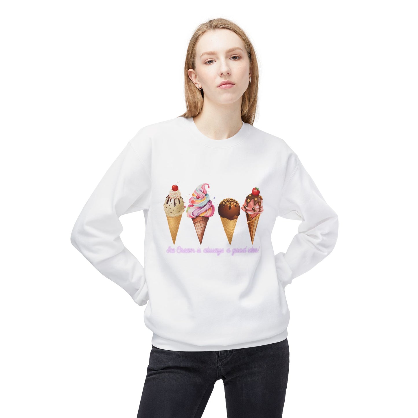 Ice Cream Unisex Midweight Softstyle Fleece Crewneck Sweatshirt