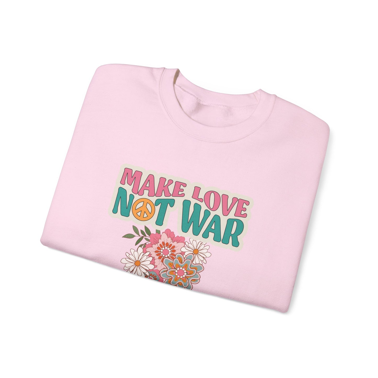 Love Not War Floral Unisex Heavy Blend™ Crewneck Sweatshirt