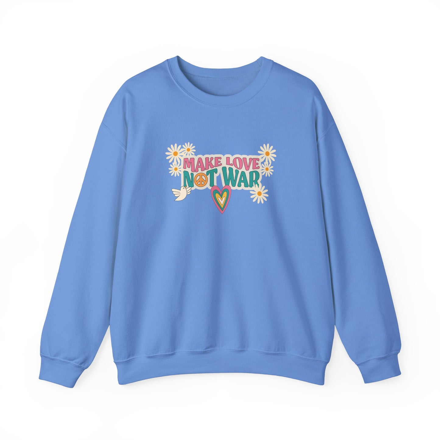 Love Not War Heart Unisex Heavy Blend™ Crewneck Sweatshirt