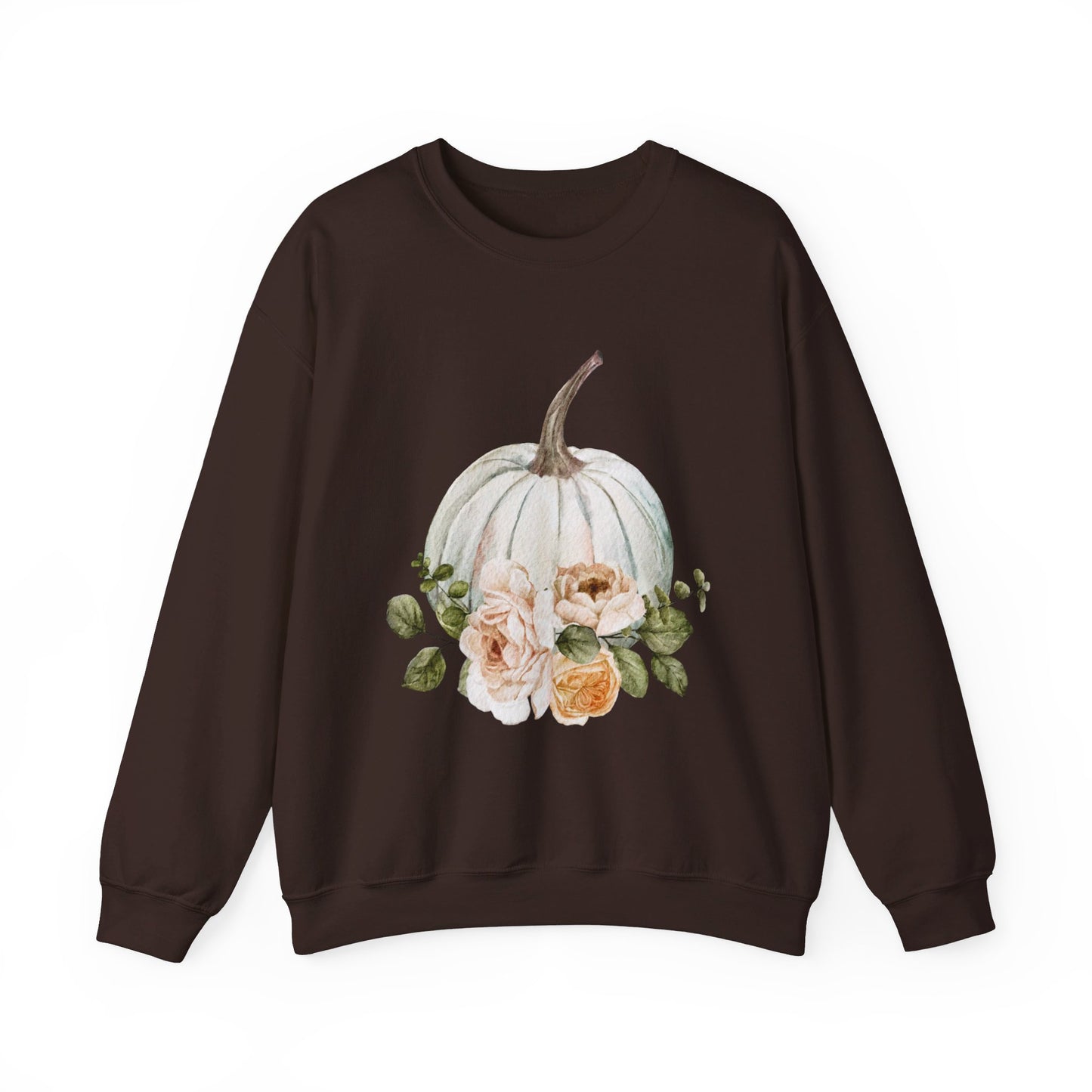 White Floral Pumpkin Unisex Heavy Blend™ Crewneck Sweatshirt