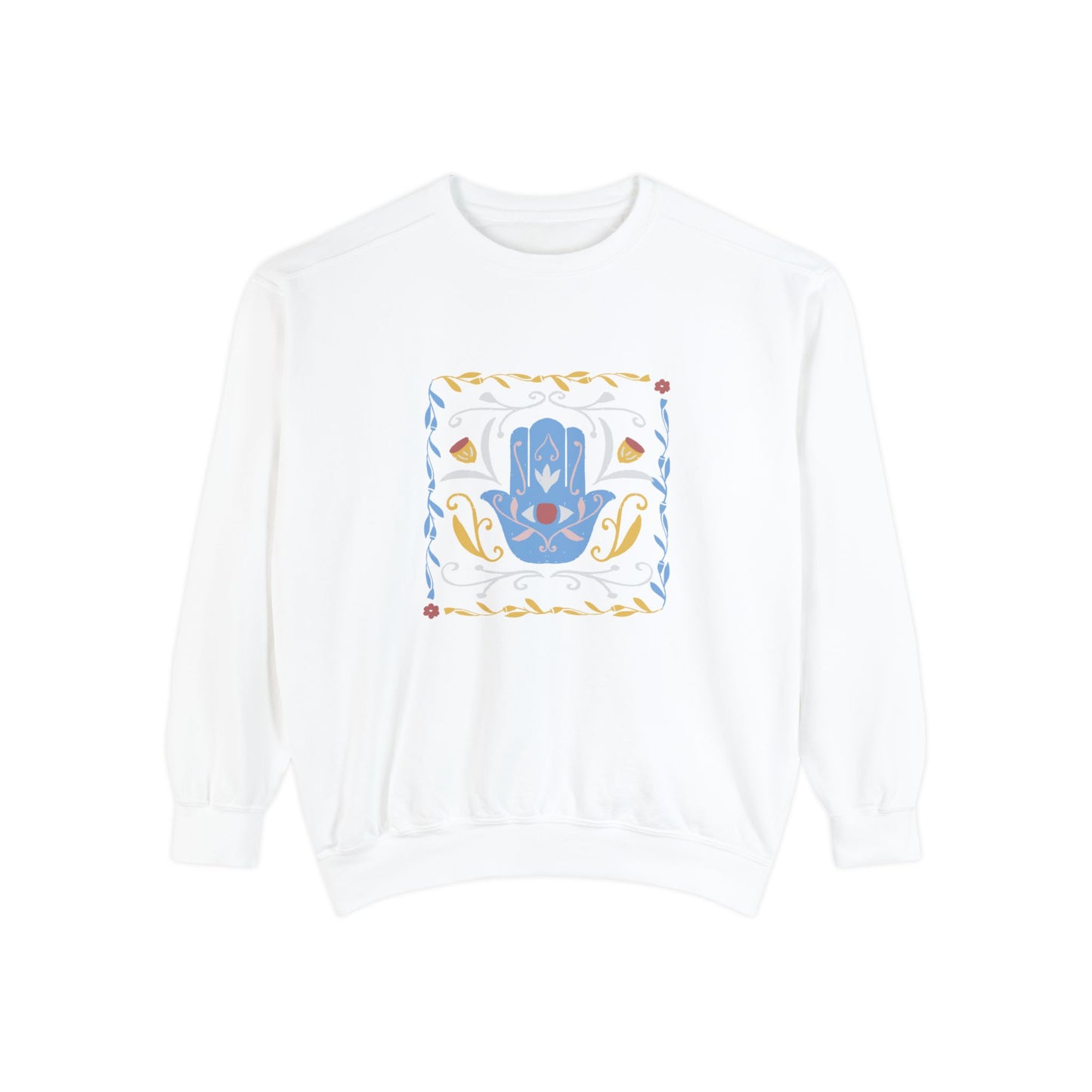 Hamsa Vines Unisex Garment-Dyed Sweatshirt