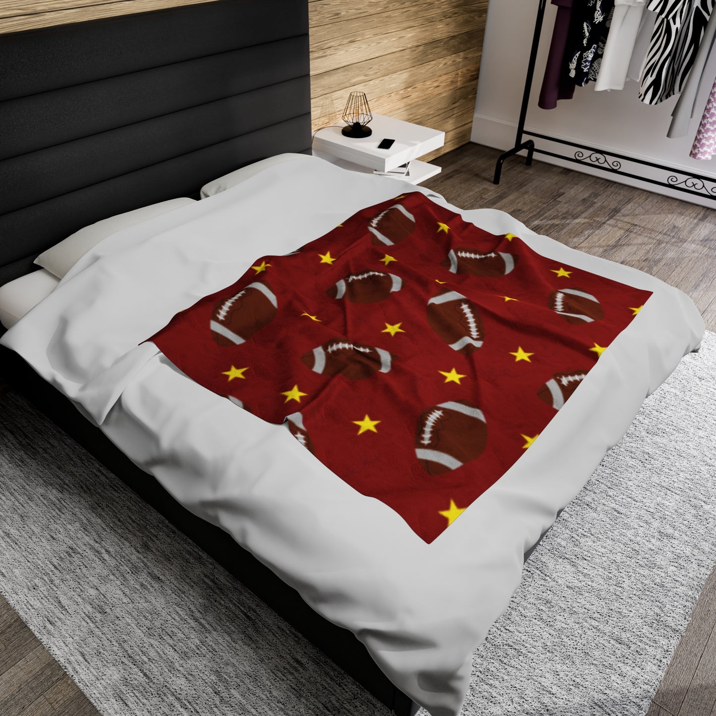 Red Football Velveteen Plush Blanket