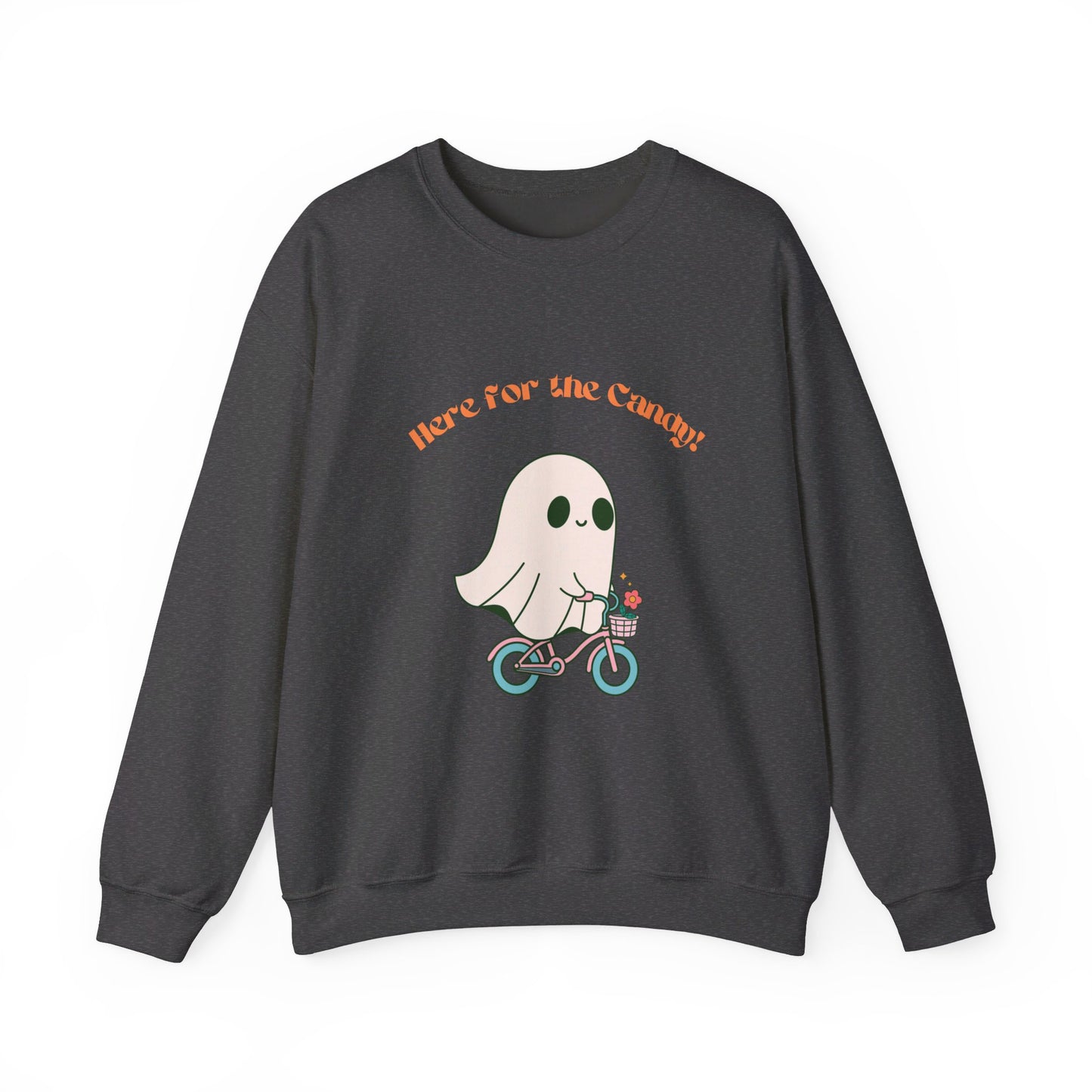 Here for the Candy Ghost Bicycle Unisex Heavy Blend™ Crewneck Sweatshirt