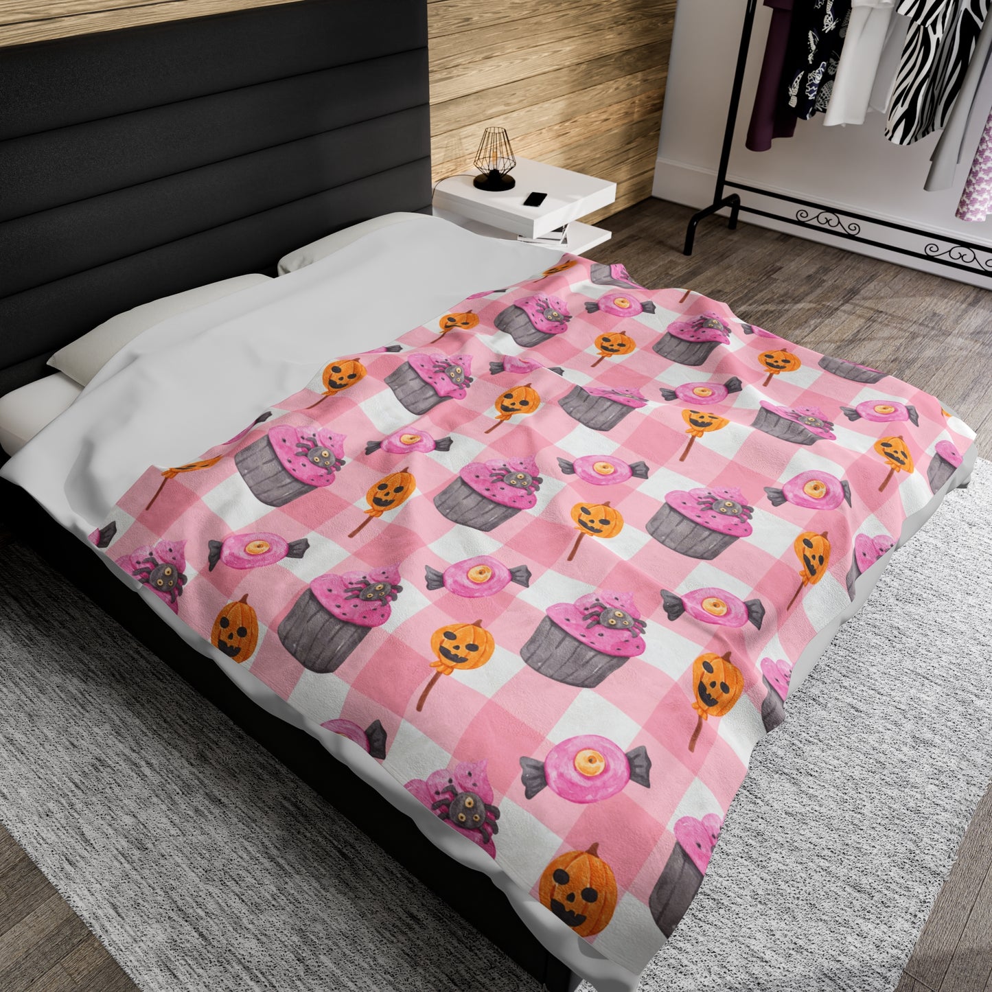 Halloween Cupcakes Velveteen Plush Blanket