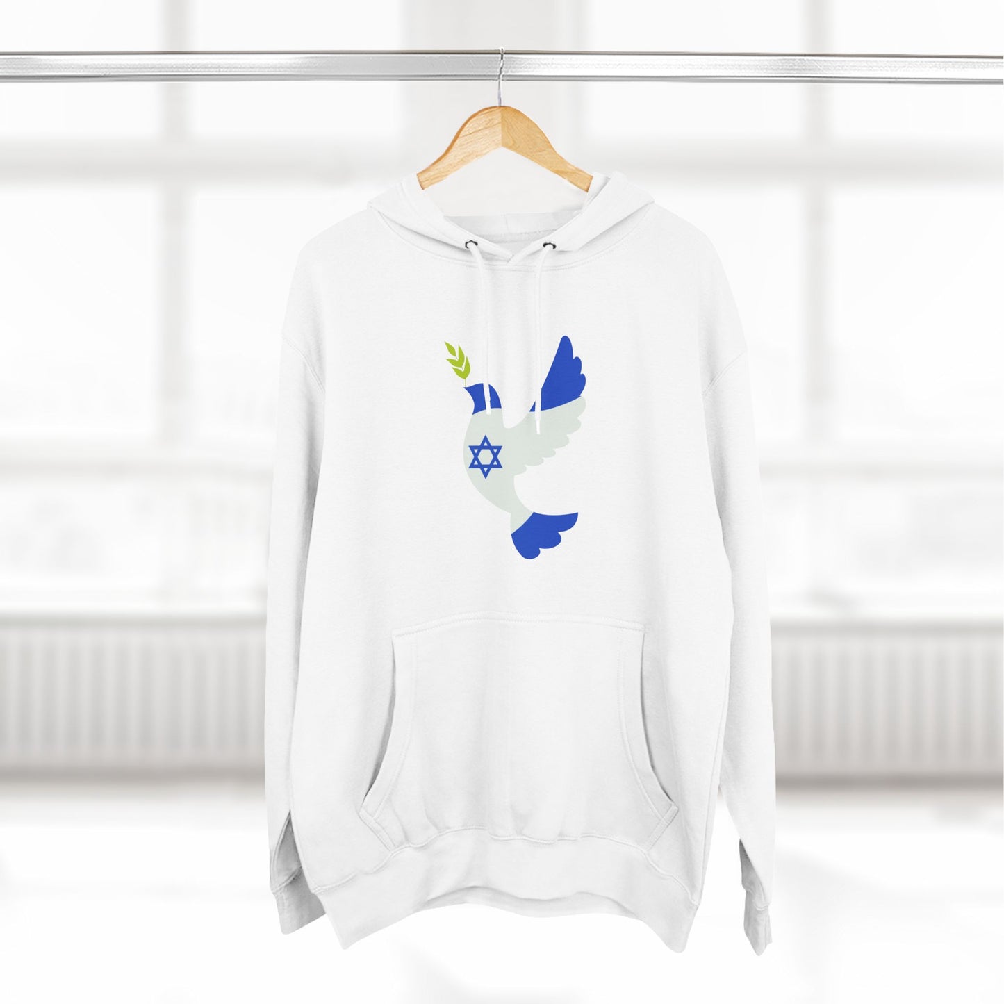 Hanukkah Dove Three-Panel Fleece Hoodie