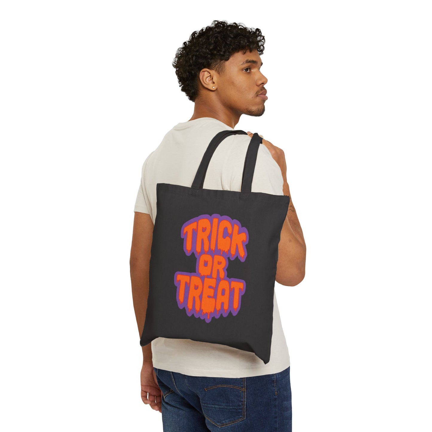 Sticky Orange Trick or Treat Cotton Canvas Tote Bag