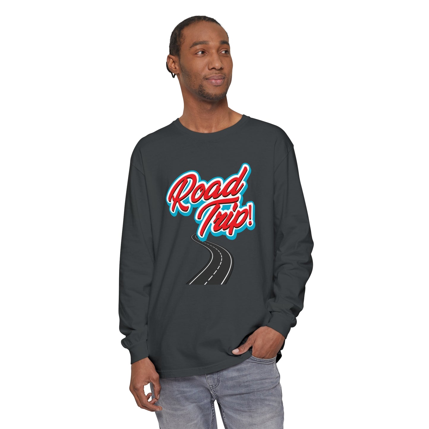 Road Trip Unisex Garment-dyed Long Sleeve T-Shirt