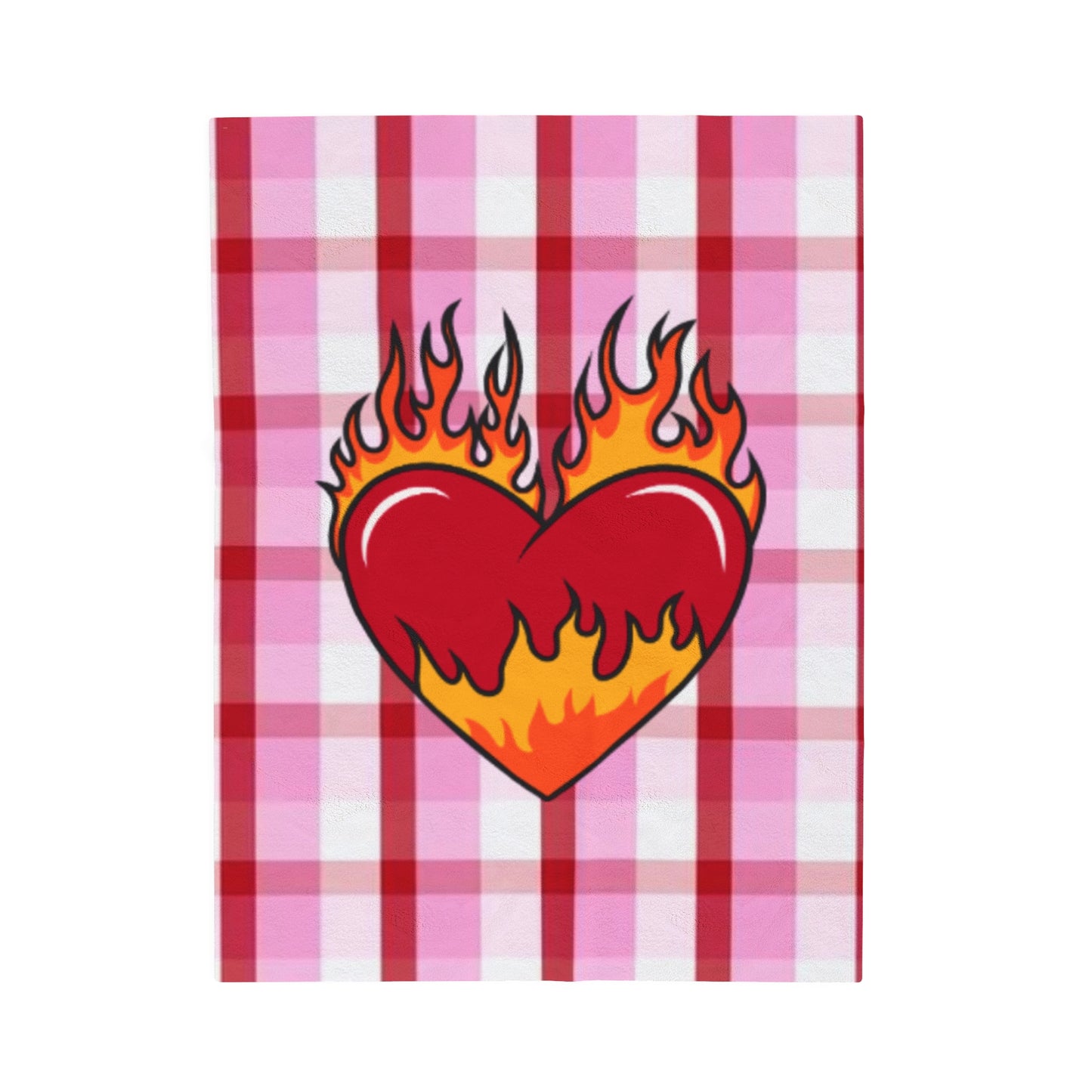 Burning Heart Valentine Velveteen Plush Blanket