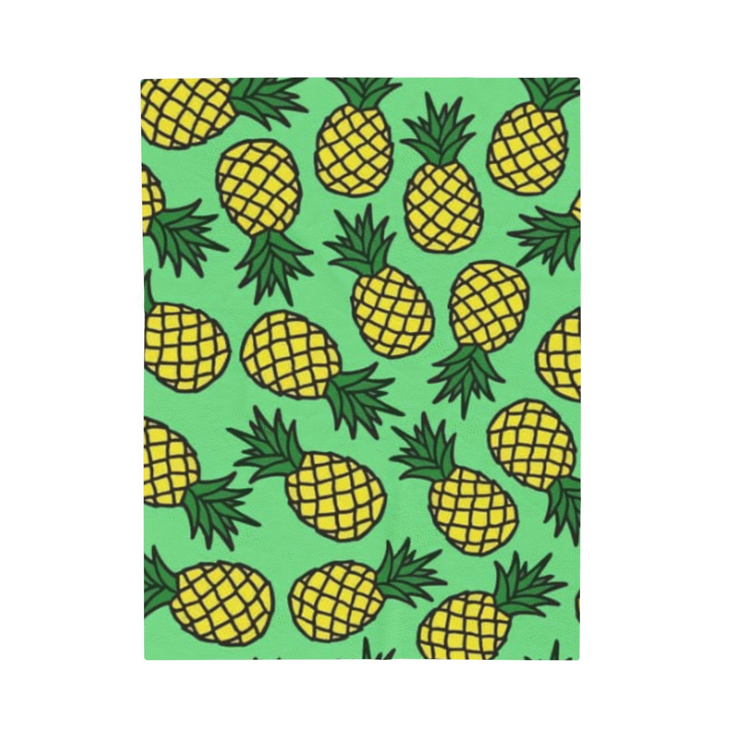 Pineapples! Velveteen Plush Blanket