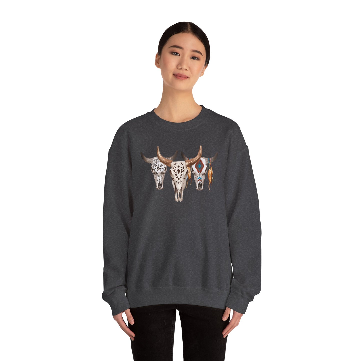 Bull Headed Trio Unisex Heavy Blend™ Crewneck Sweatshirt