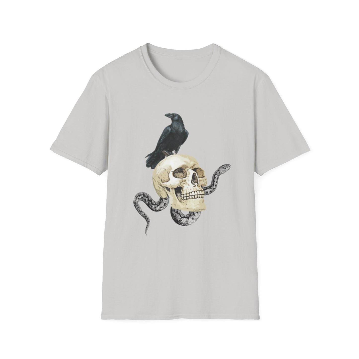 Snake Raven Skull Unisex Softstyle T-Shirt