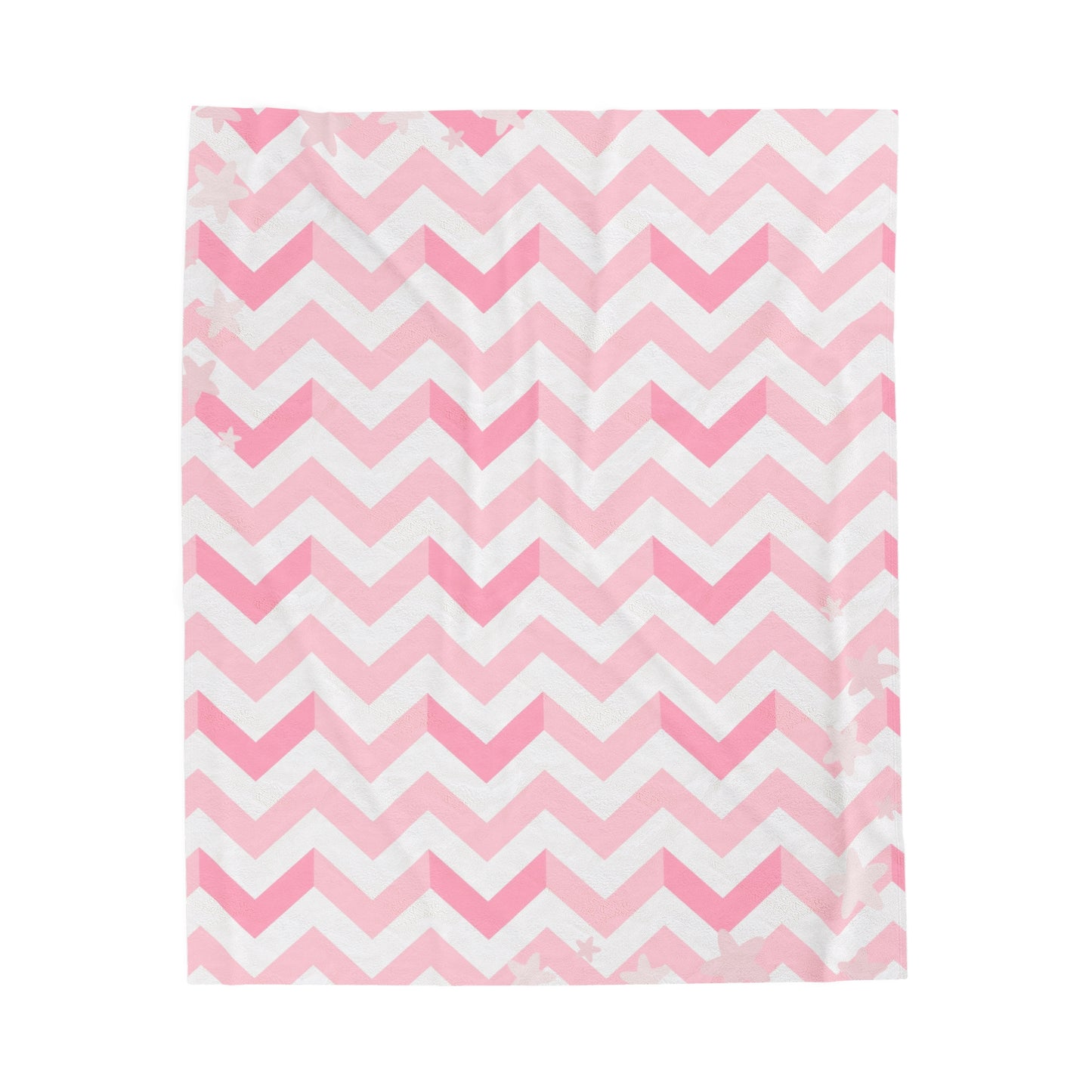 Velveteen Plush Blanket - Pink Chevron Cozy