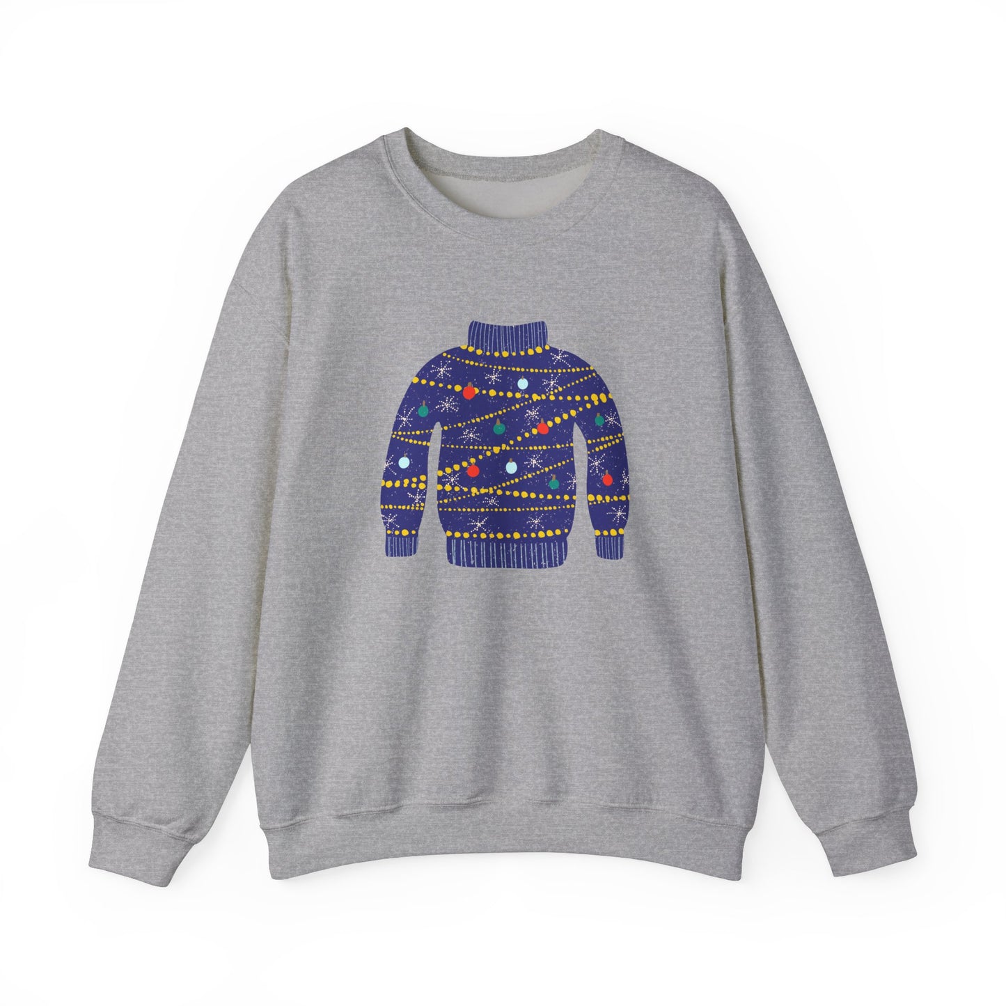 Ugly Blue Christmas Sweater Unisex Heavy Blend™ Crewneck Sweatshirt