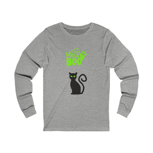 Hey Boo Blk Cat Unisex Jersey Long Sleeve Tee