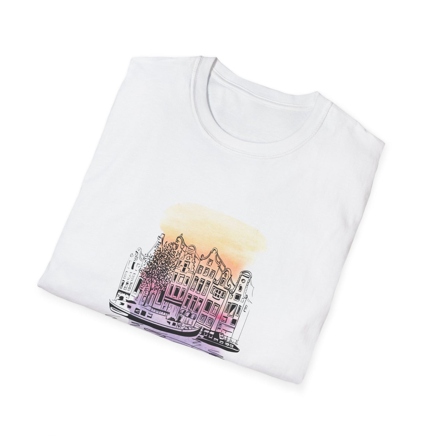 Watercolor Amsterdam Unisex Softstyle T-Shirt