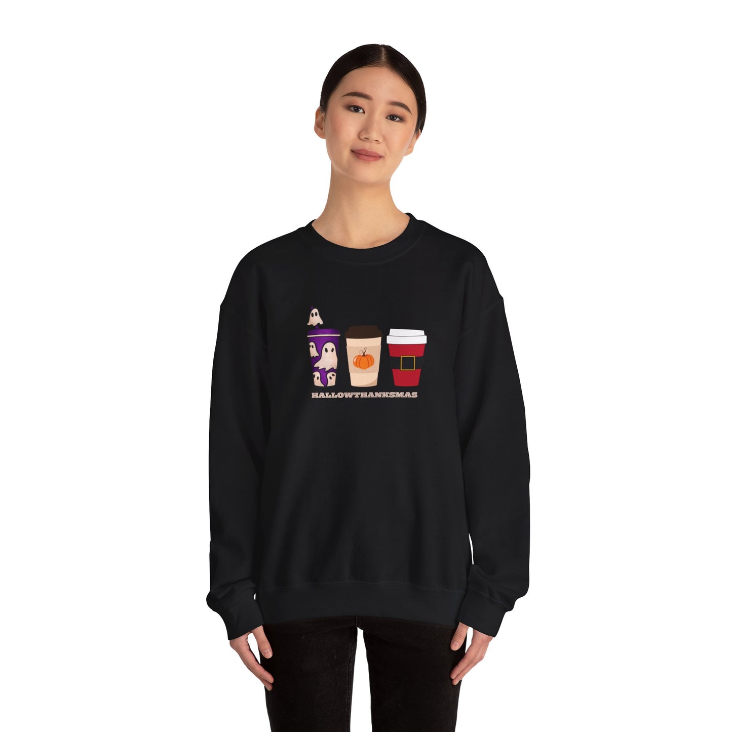 Hallowthsnksmas Halloween Thanksgiving Christmas Unisex Heavy Blend™ Crewneck Sweatshirt