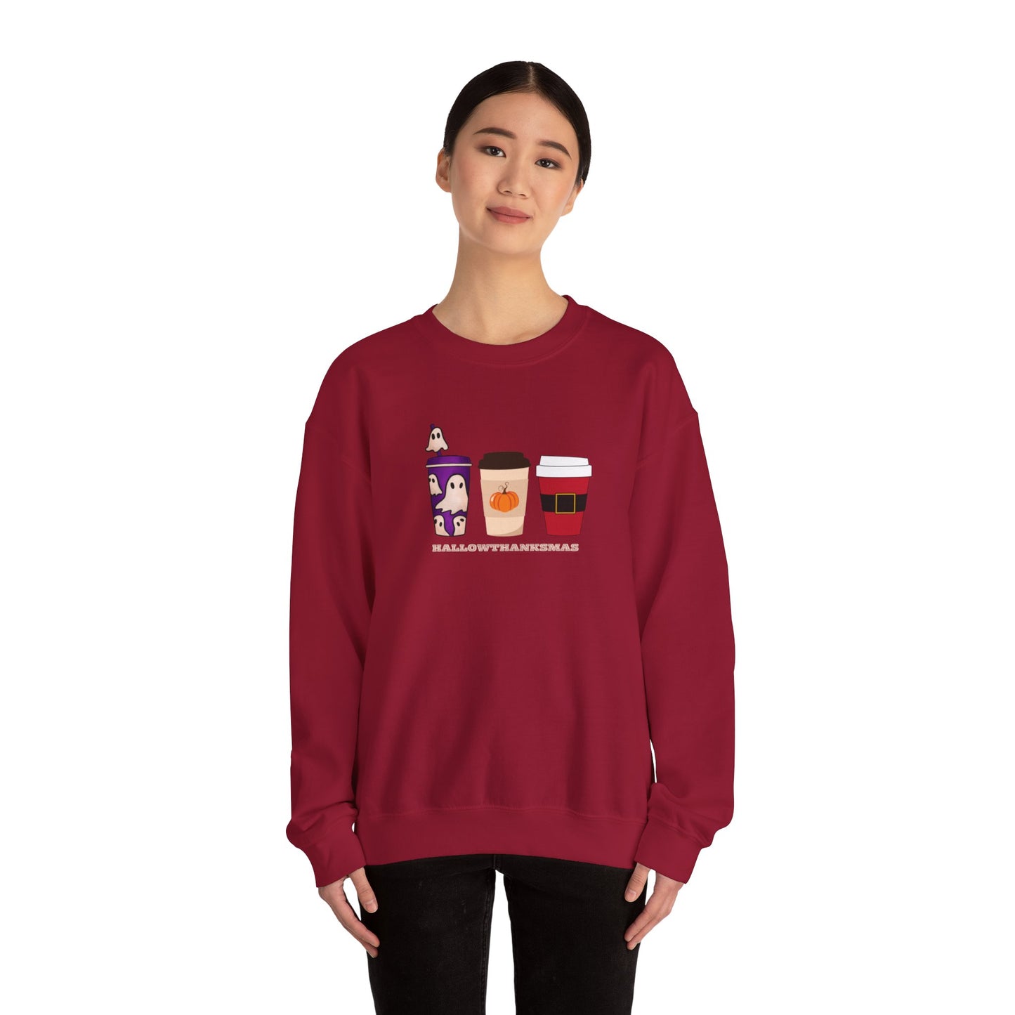 Hallowthsnksmas Halloween Thanksgiving Christmas Unisex Heavy Blend™ Crewneck Sweatshirt