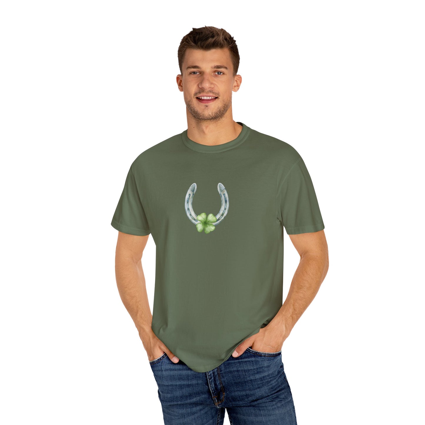 Lucky Horseshoe II St Patrick’s Day Unisex Garment-Dyed T-shirt