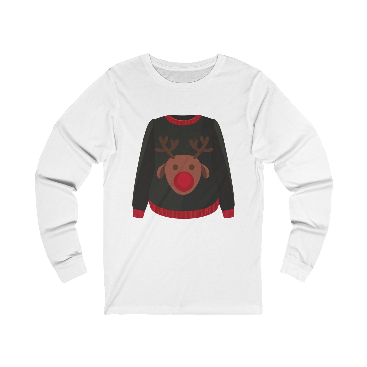 Rudolph Ugly Sweater Unisex Jersey Long Sleeve Tee