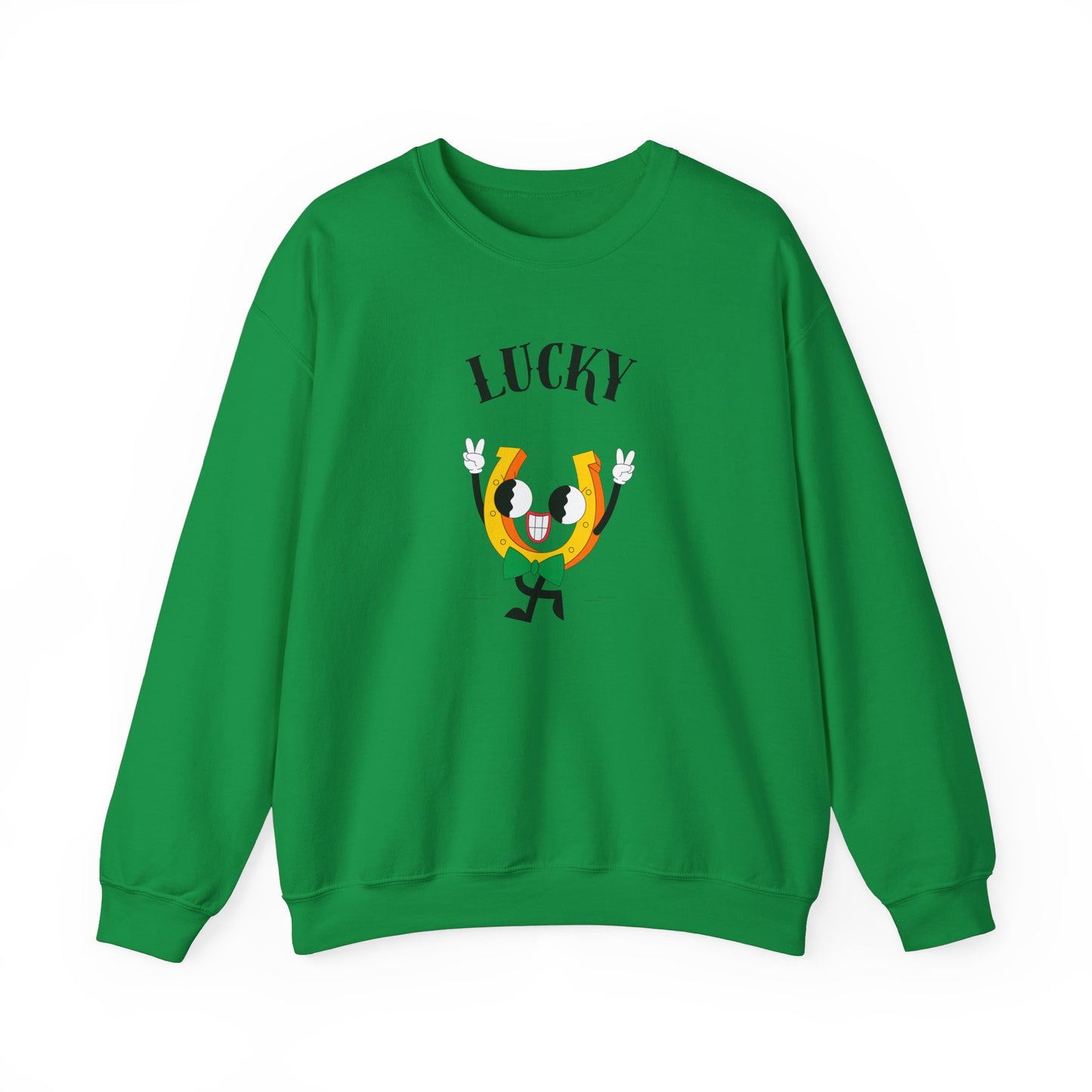 Lucky Cartoon Horseshe St. Patrick’s Unisex Heavy Blend™ Crewneck Sweatshirt