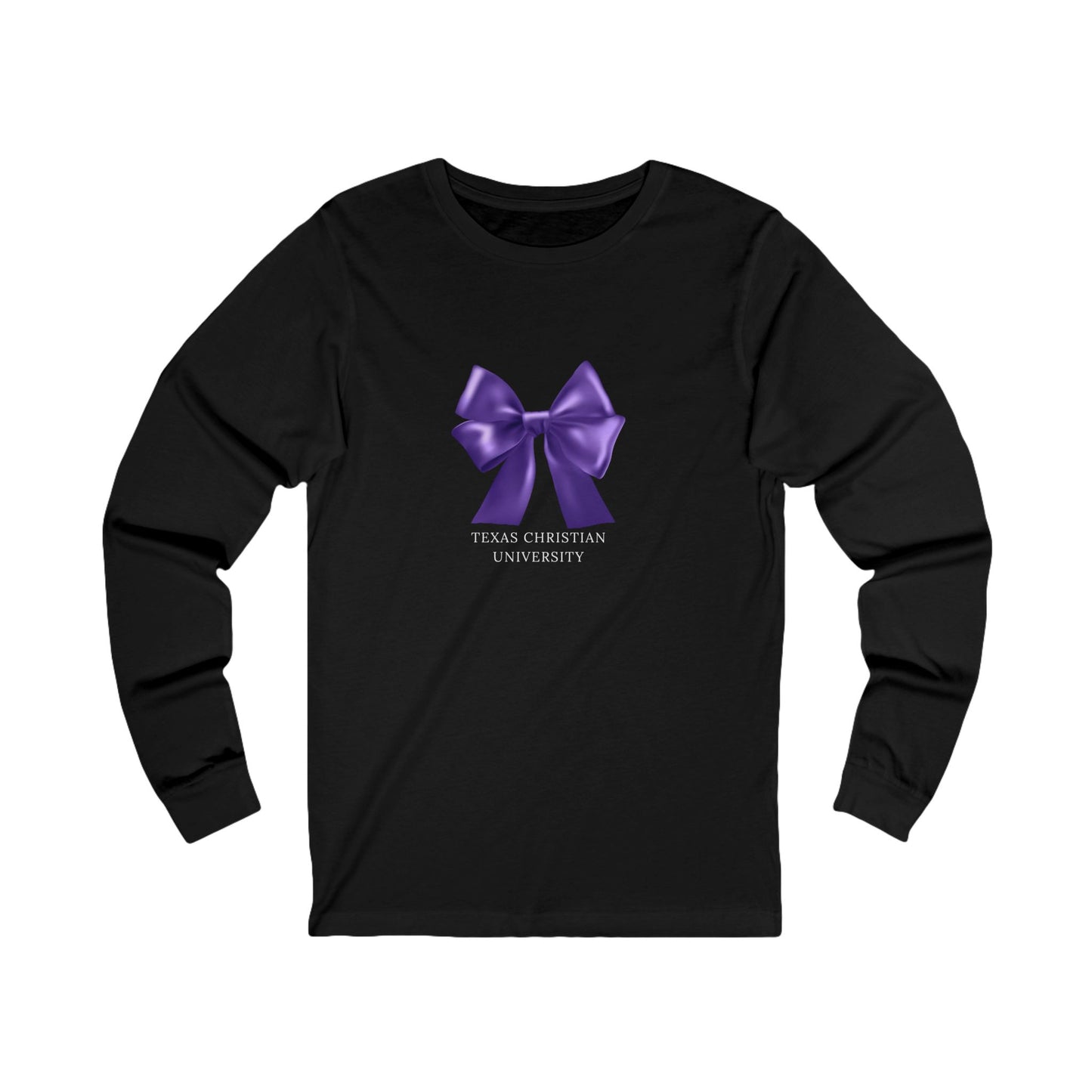 TCU Purple Bow Unisex Jersey Long Sleeve Tee