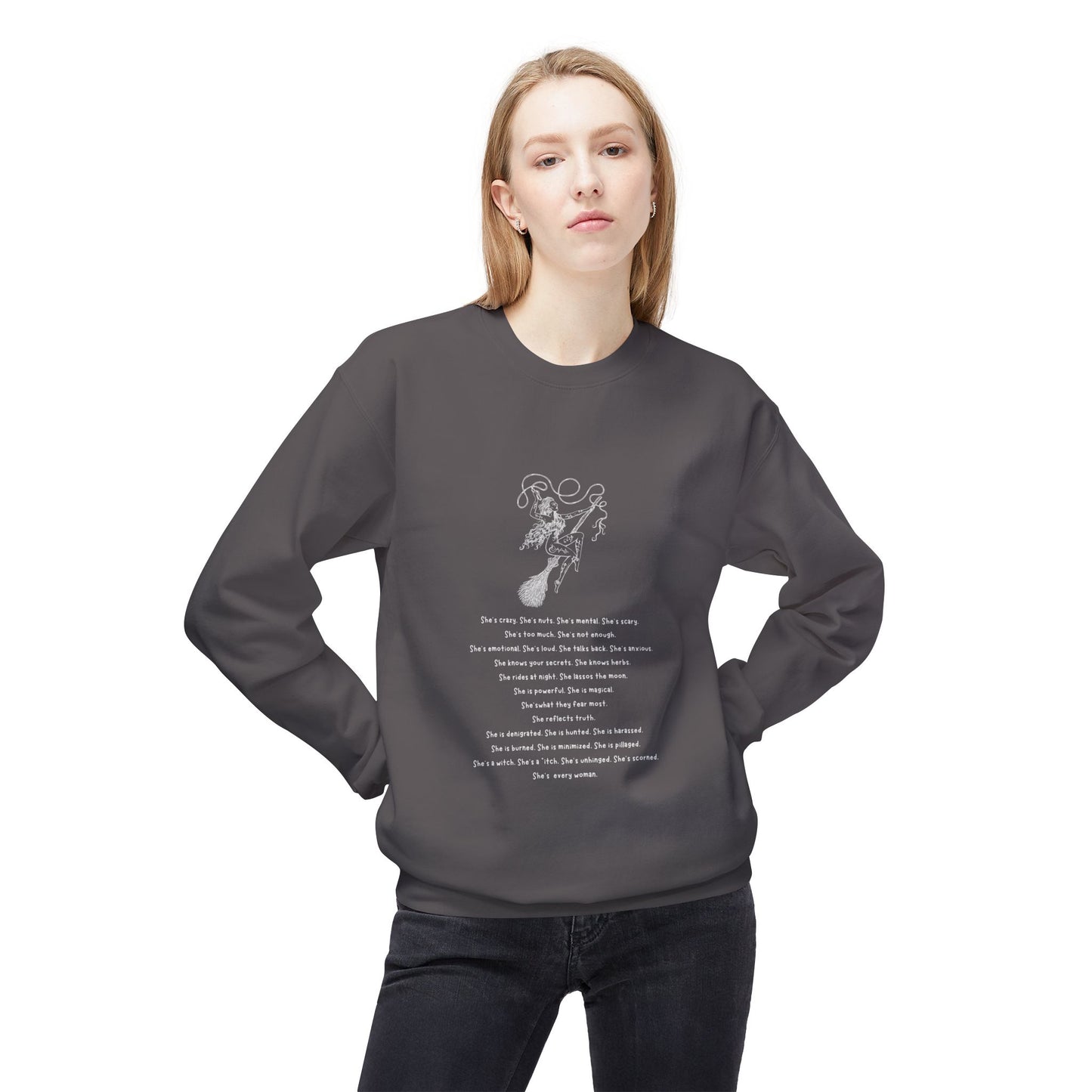 She’s Crazy Unisex Midweight Softstyle Fleece Crewneck Sweatshirt