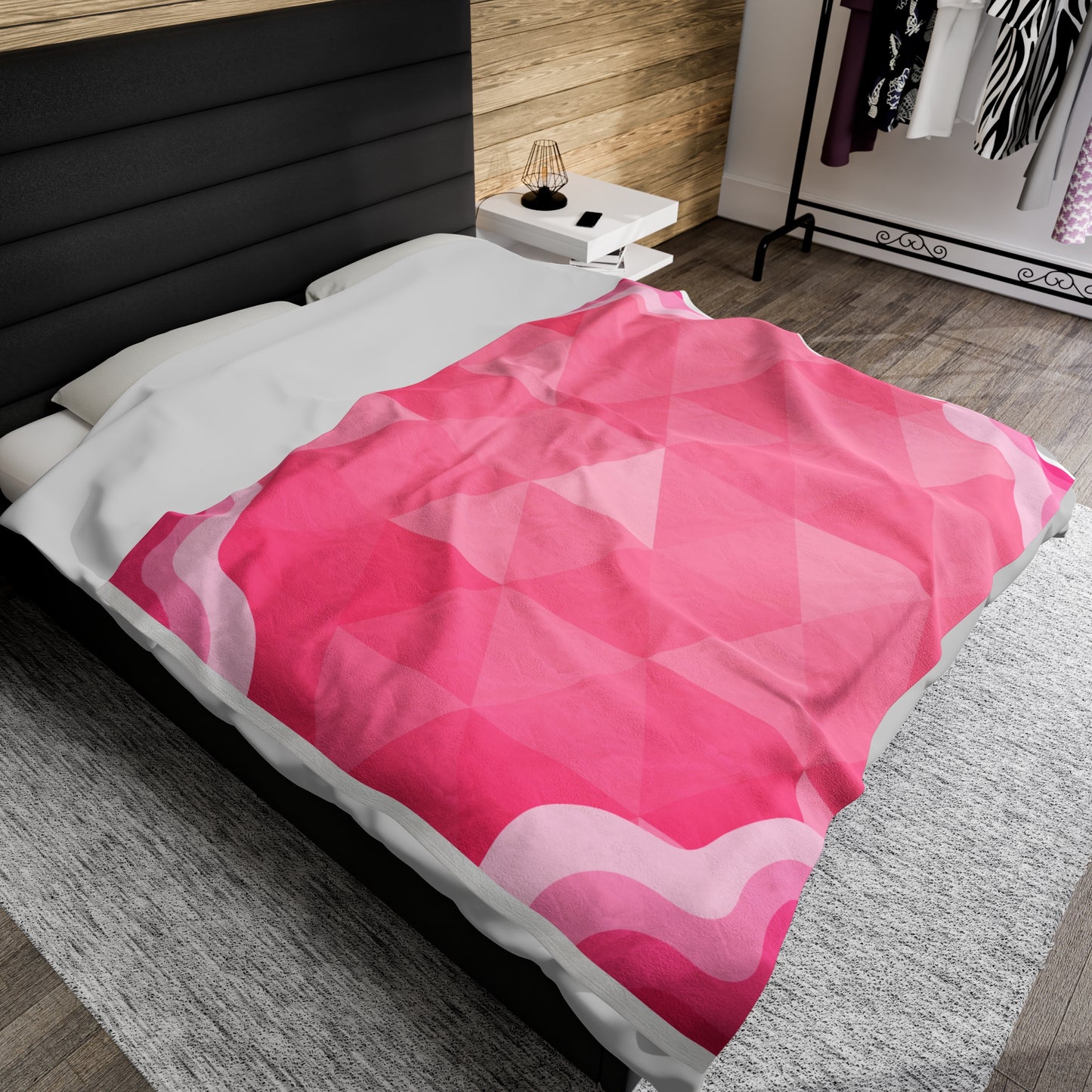 Pink Diamond Velveteen Plush Blanket