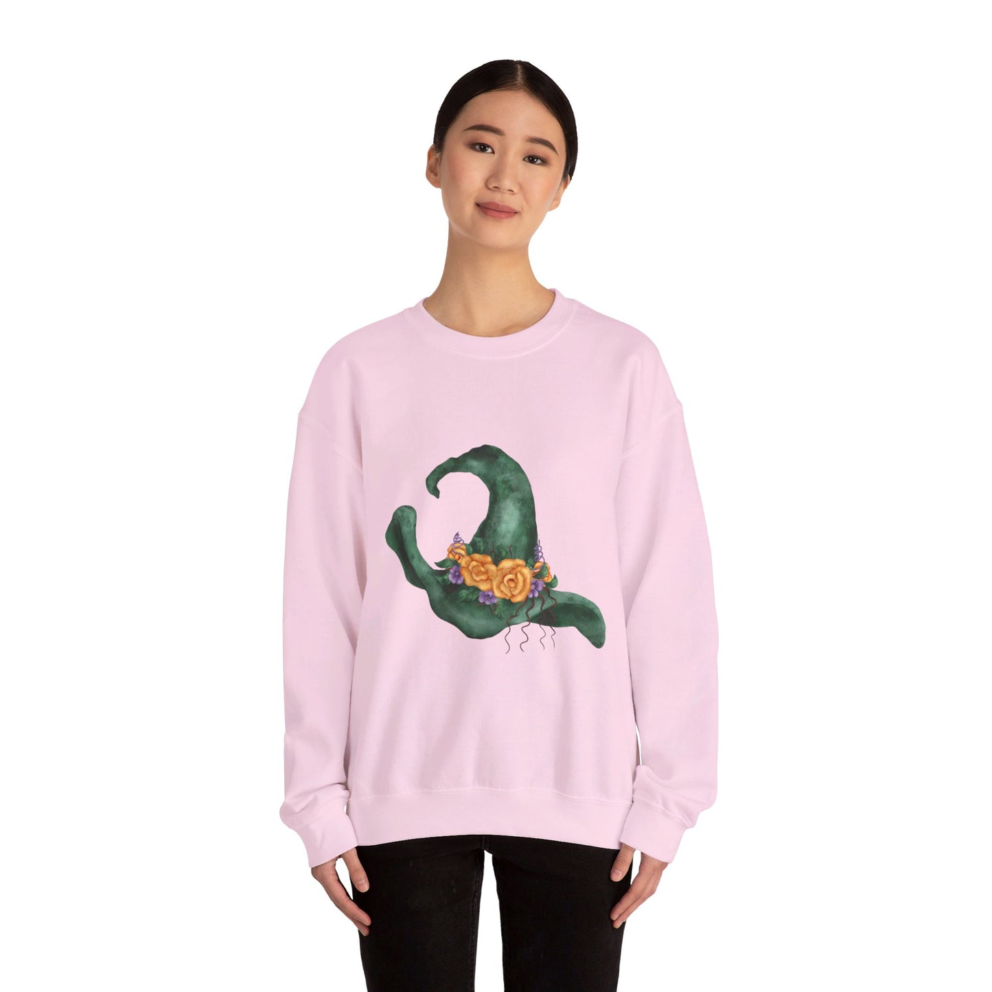 Green Witch Hat Unisex Heavy Blend™ Crewneck Sweatshirt