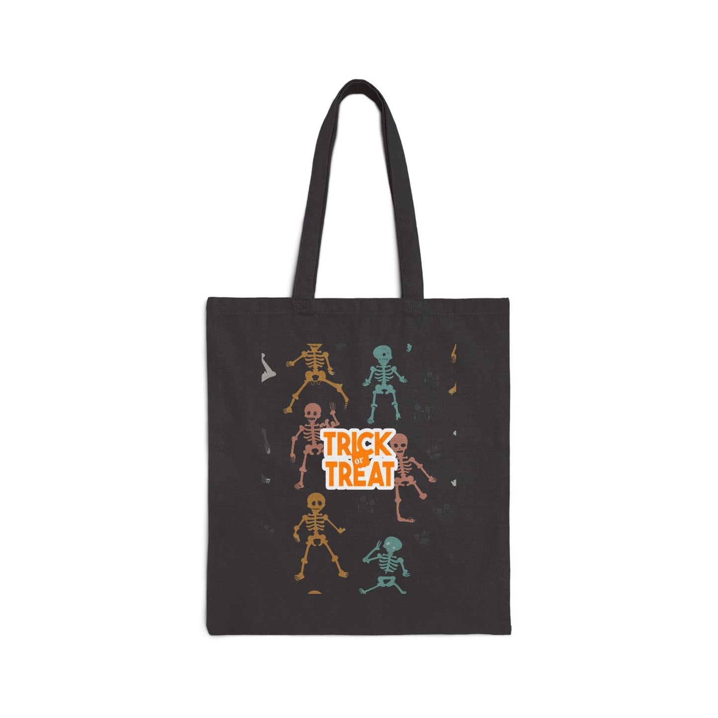 Skelly Trick or Treat Cotton Canvas Tote Bag