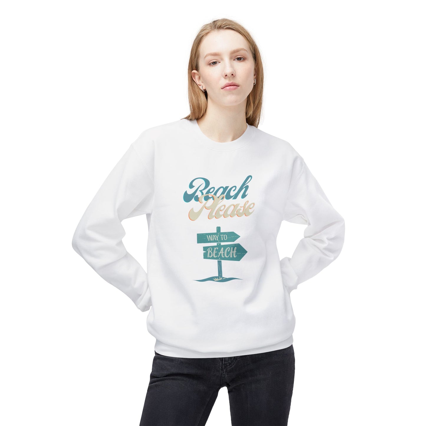 Beach Please II Unisex Midweight Softstyle Fleece Crewneck Sweatshirt