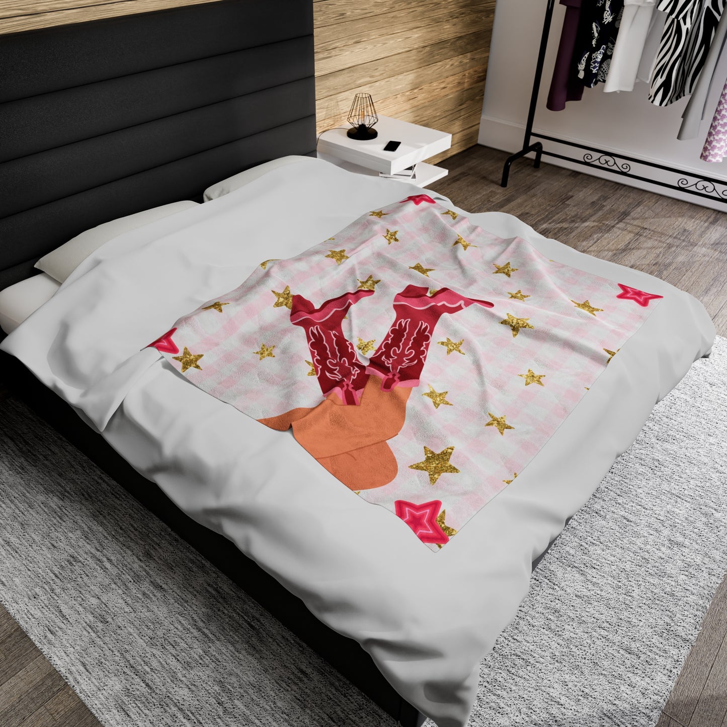 Cowgirl Velveteen Plush Blanket