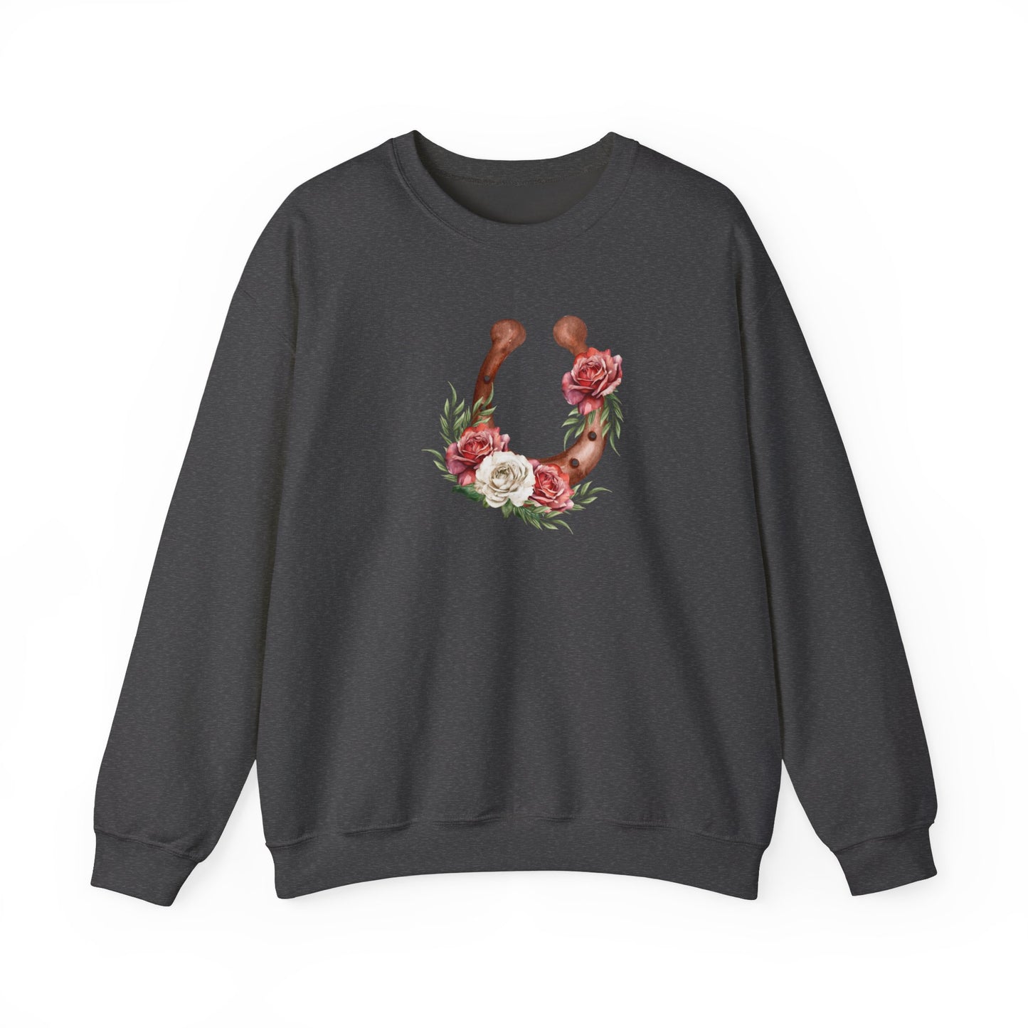 Floral Horseshoe Unisex Heavy Blend™ Crewneck Sweatshirt